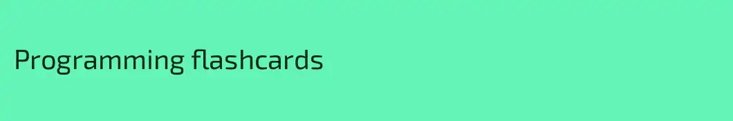 Programming flashcards